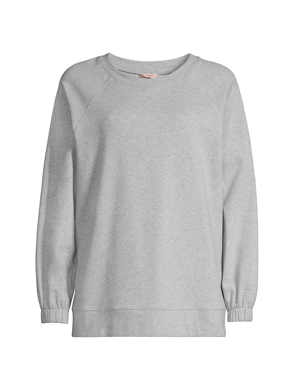 Womens Heathered Cotton-Blend Sweatshirt Product Image