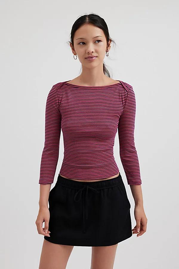 BDG Willow  Sleeve Boatneck Tee Womens at Urban Outfitters Product Image