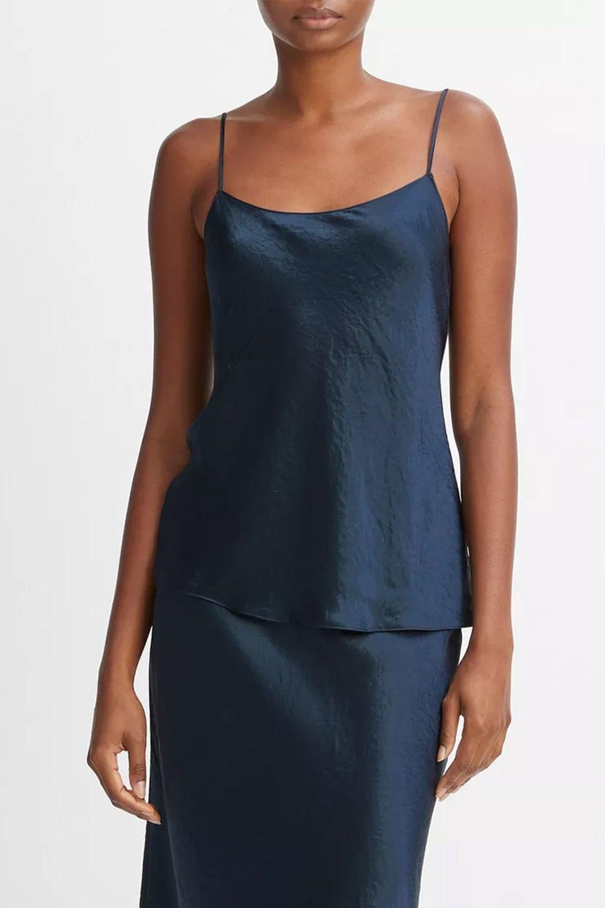 Satin Scoop-neck Cami In Coastal Product Image