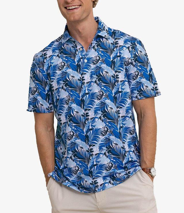 Southern Tide Performance Stretch Driver Paradise Palms Printed Short Sleeve Polo Shirt Product Image