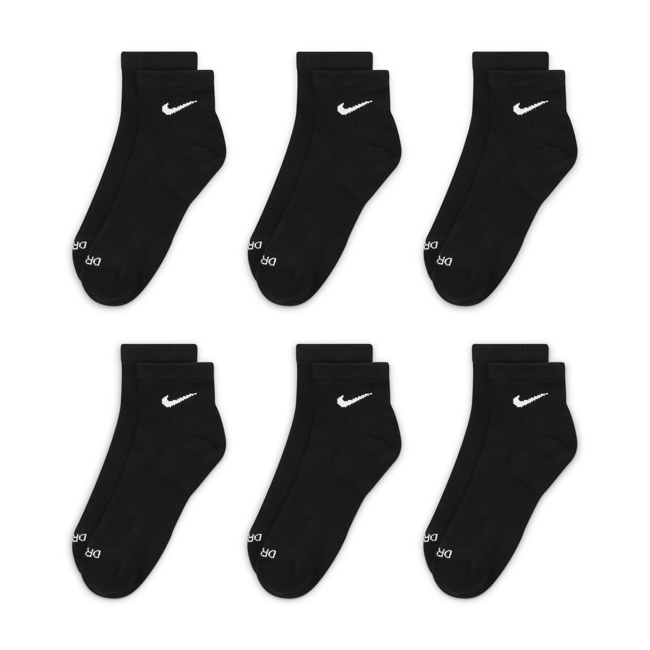 Nike Training Everyday Plus Cushioned 6 pack ankle socks in black Product Image