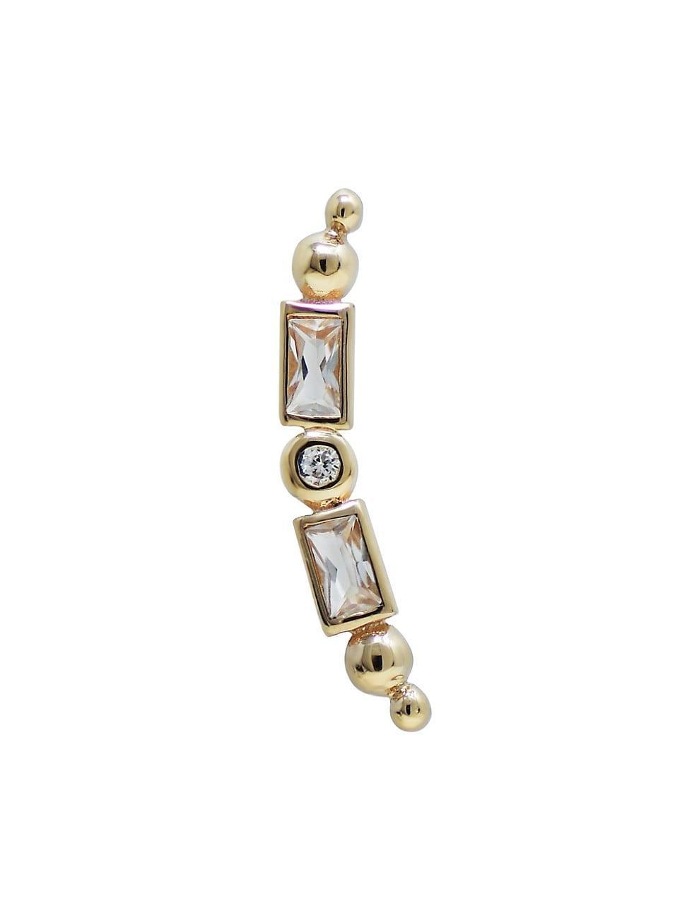 Womens Anzie X Mel Soldera 14K Yellow Gold, 0.01 TCW Diamond & White Topaz Stud Earring Product Image