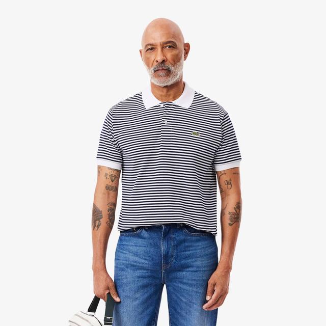 Classic Fit L.12.12 Striped Petit Piqué Polo Shirt Product Image