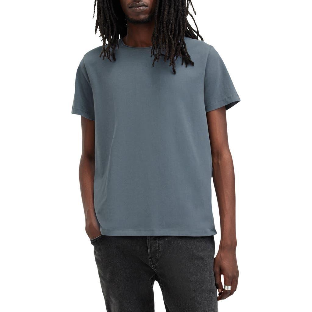 ALLSAINTS Bodega Crew Neck Raw Edge T-shirt In Ashy Blue Product Image