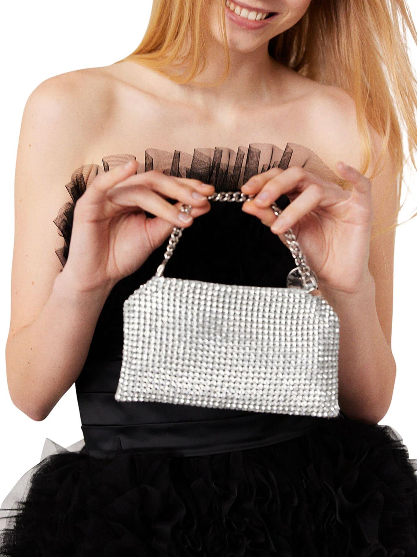 Falabella Crystal Mesh Shoulder Bag In Metallic Product Image