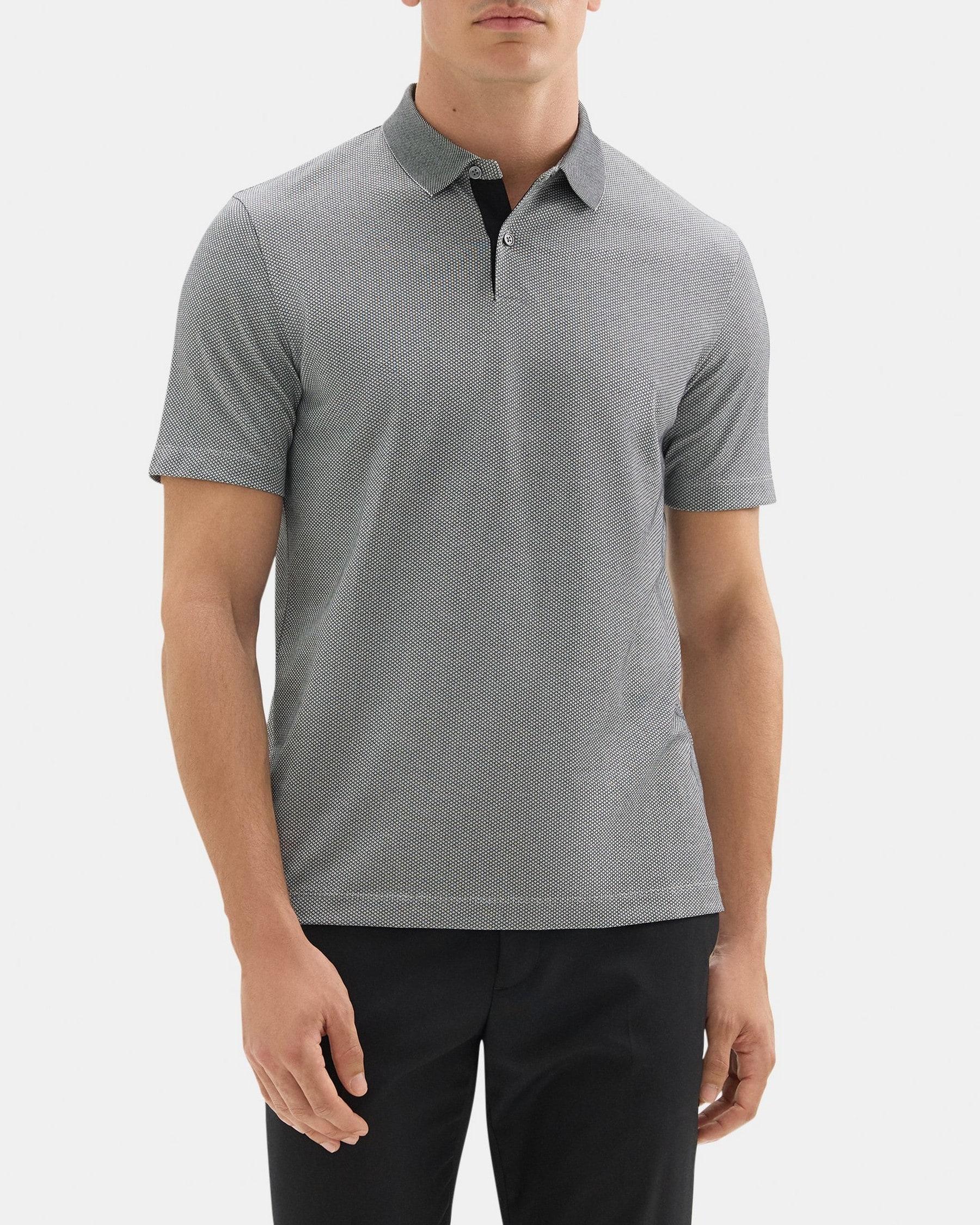 Standard Polo in Cotton-Blend Jacquard Product Image