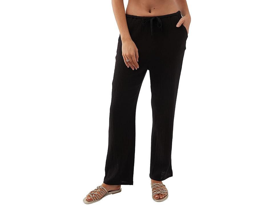 ONeill Brenda Mid Rise Crinkle Gauze Straight Leg Pants Product Image