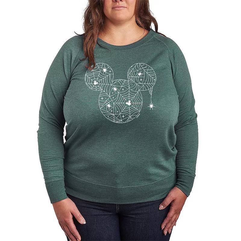 Disneys Mickey Mouse Plus Size Spider Web Pullover, Womens Heather Grey Product Image