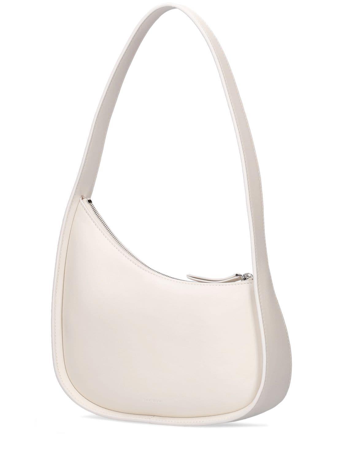 THE ROW Half Moon Leather Shoulder Bag In Cream Product Image