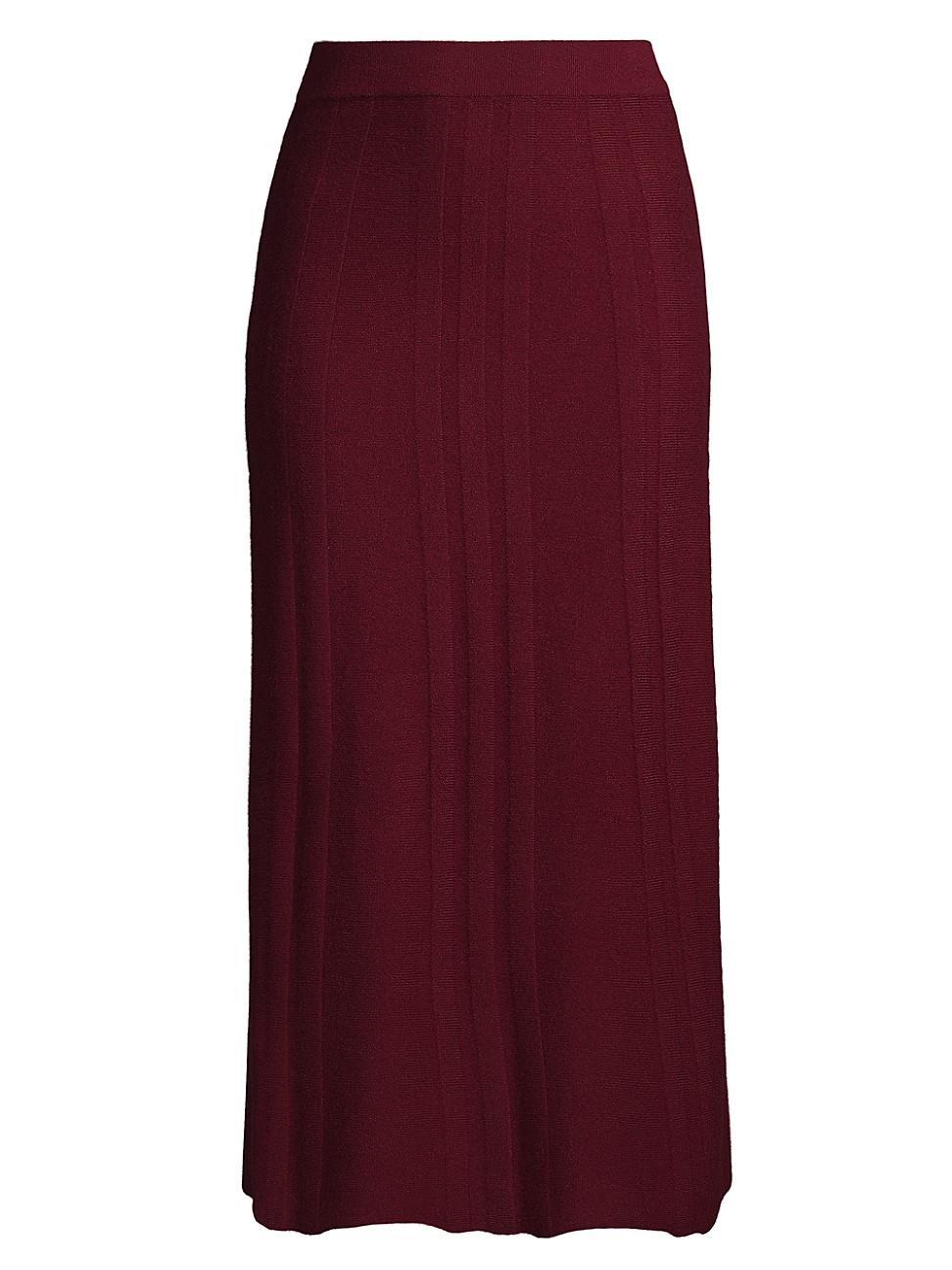 Womens Ribbed Cashmere Midi-Skirt Product Image