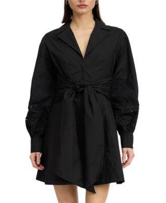 En Saison Womens Benedetta Cotton Tie-Waist Shirtdress Product Image