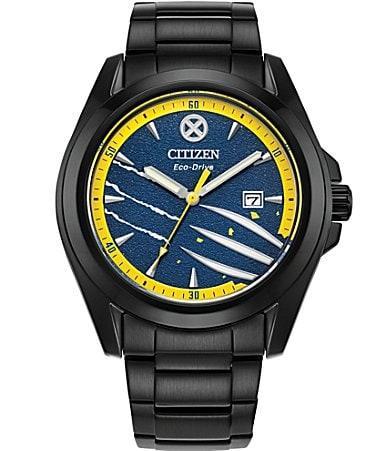 Citizen Mens X-Men Wolverine Three Hand Black Tone Stainless Steel Bracelet Watch Product Image