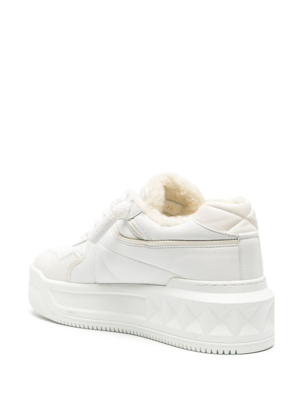 Roman Stud Leather Sneaker In White Product Image