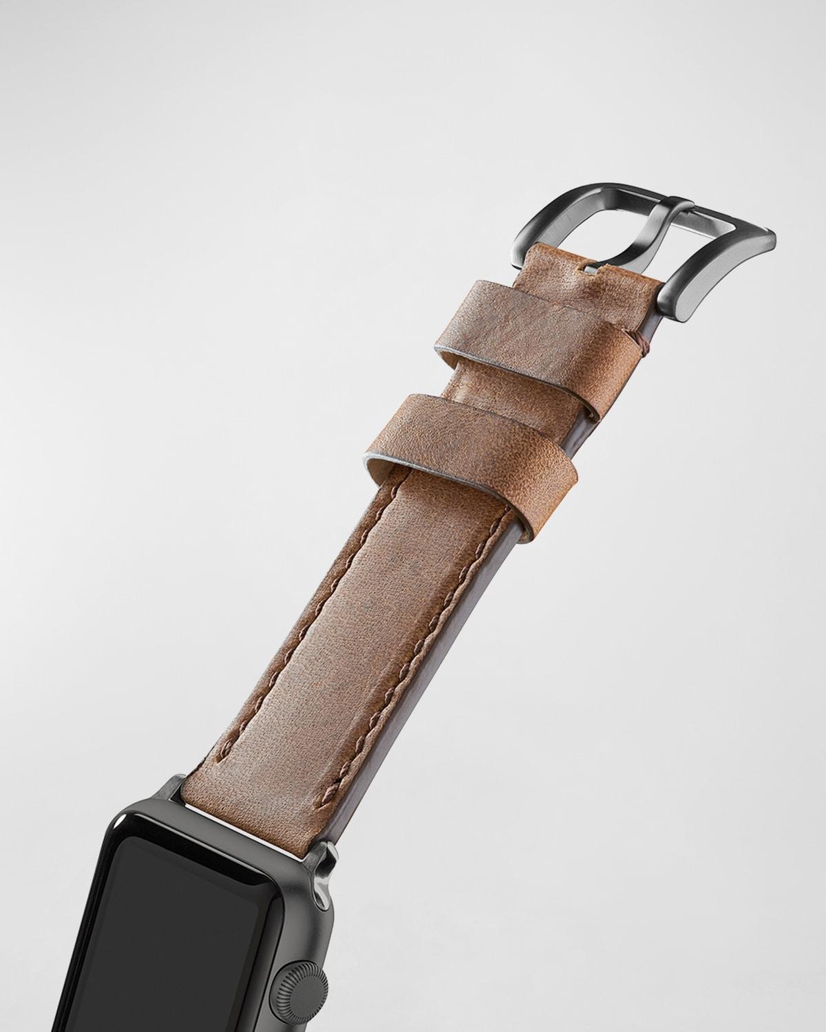 Mens Grizzly Leather Smart Watch Strap Product Image