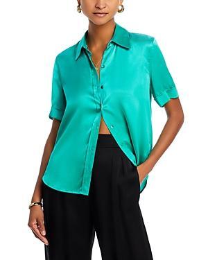 L AGENCE L'agence Ellah Short Sleeved Blouse In Bright Sea Product Image