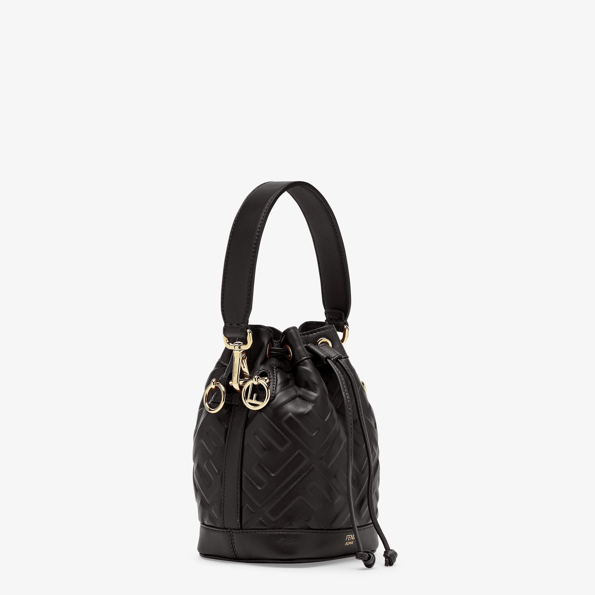 Mon TresorBlack leather mini-bag with FF motif Product Image