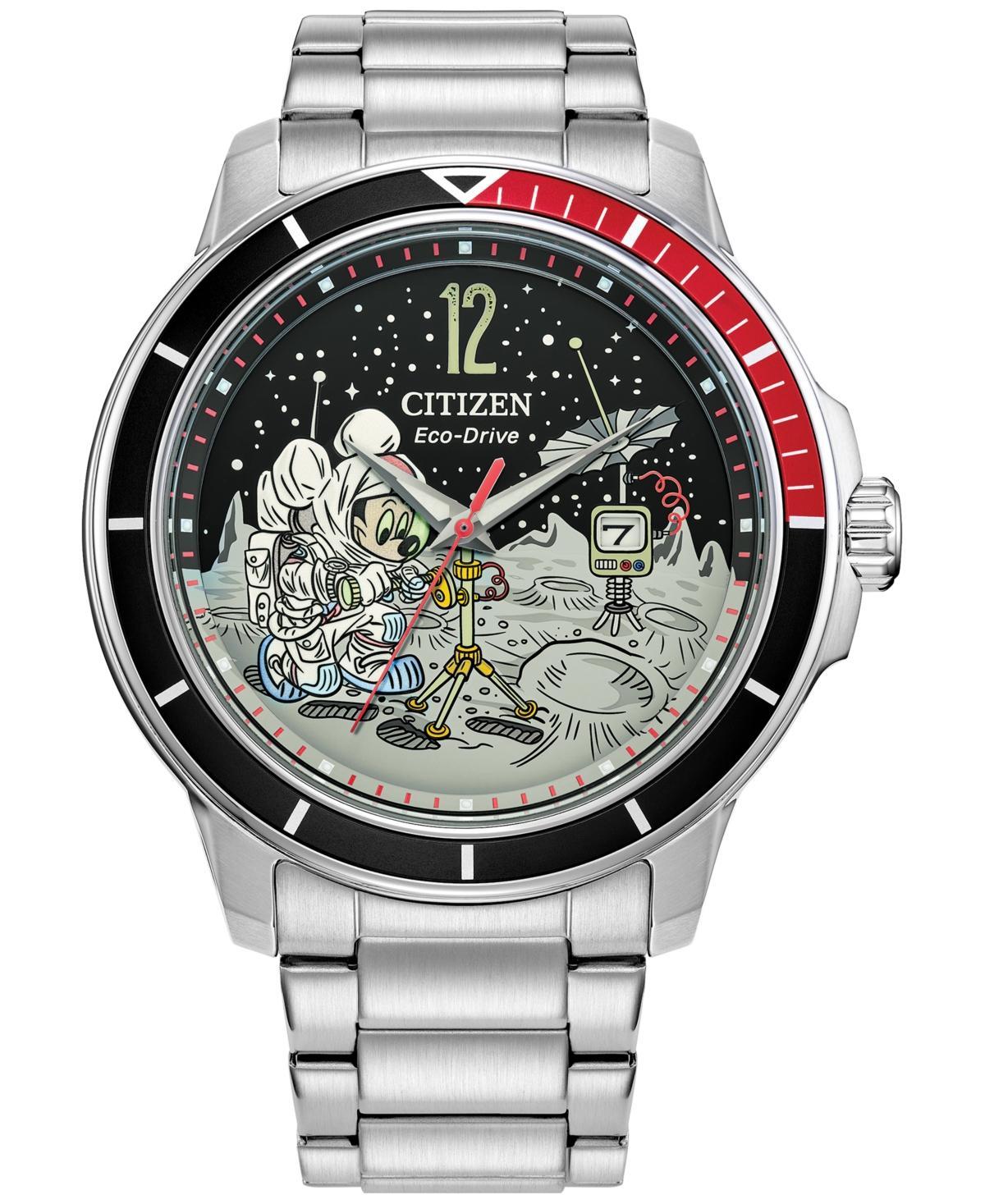 Citizen Eco-Drive Mens Mickey Mouse Astronaut Stainless Steel Bracelet Watch 42mm Product Image