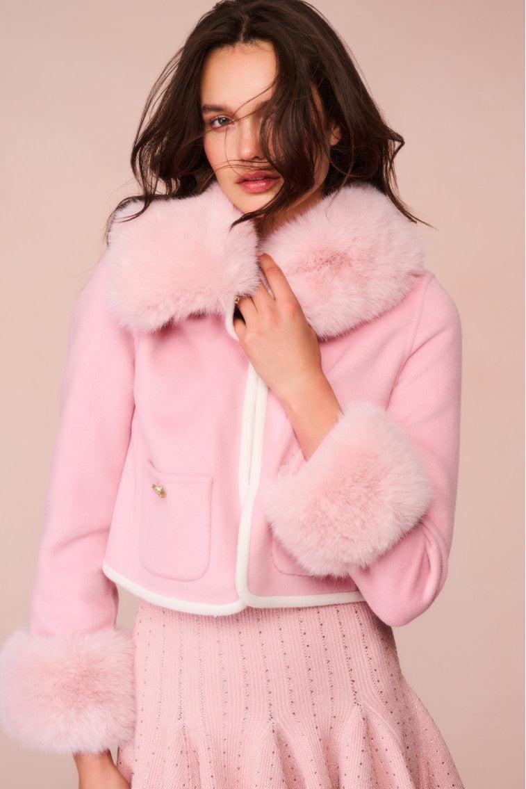 Caprina Wool-Cashmere Faux Fur Jacket Product Image