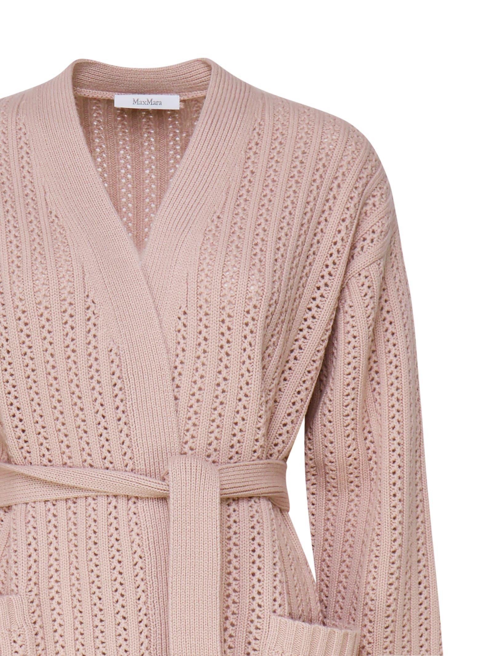 MAX MARA Perforated-knit Cardigan In Pink Product Image