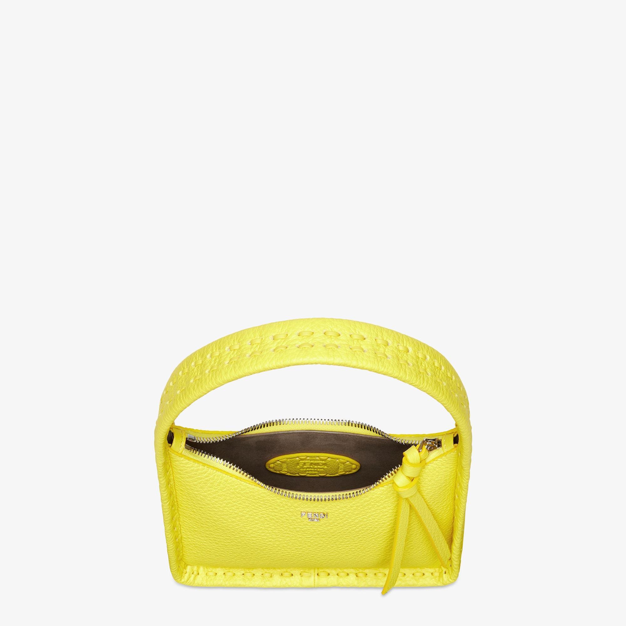 Mini FendessenceSmall acid yellow Selleria bag with 264 hand-sewn topstitches Product Image