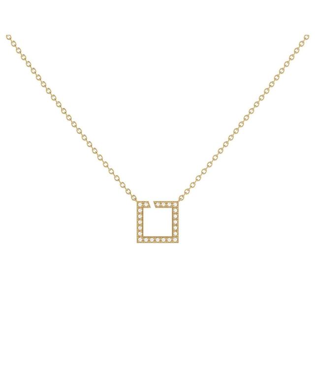 LuvMyJewelry Street Light Design Sterling Silver Diamond Square Women Necklace Product Image