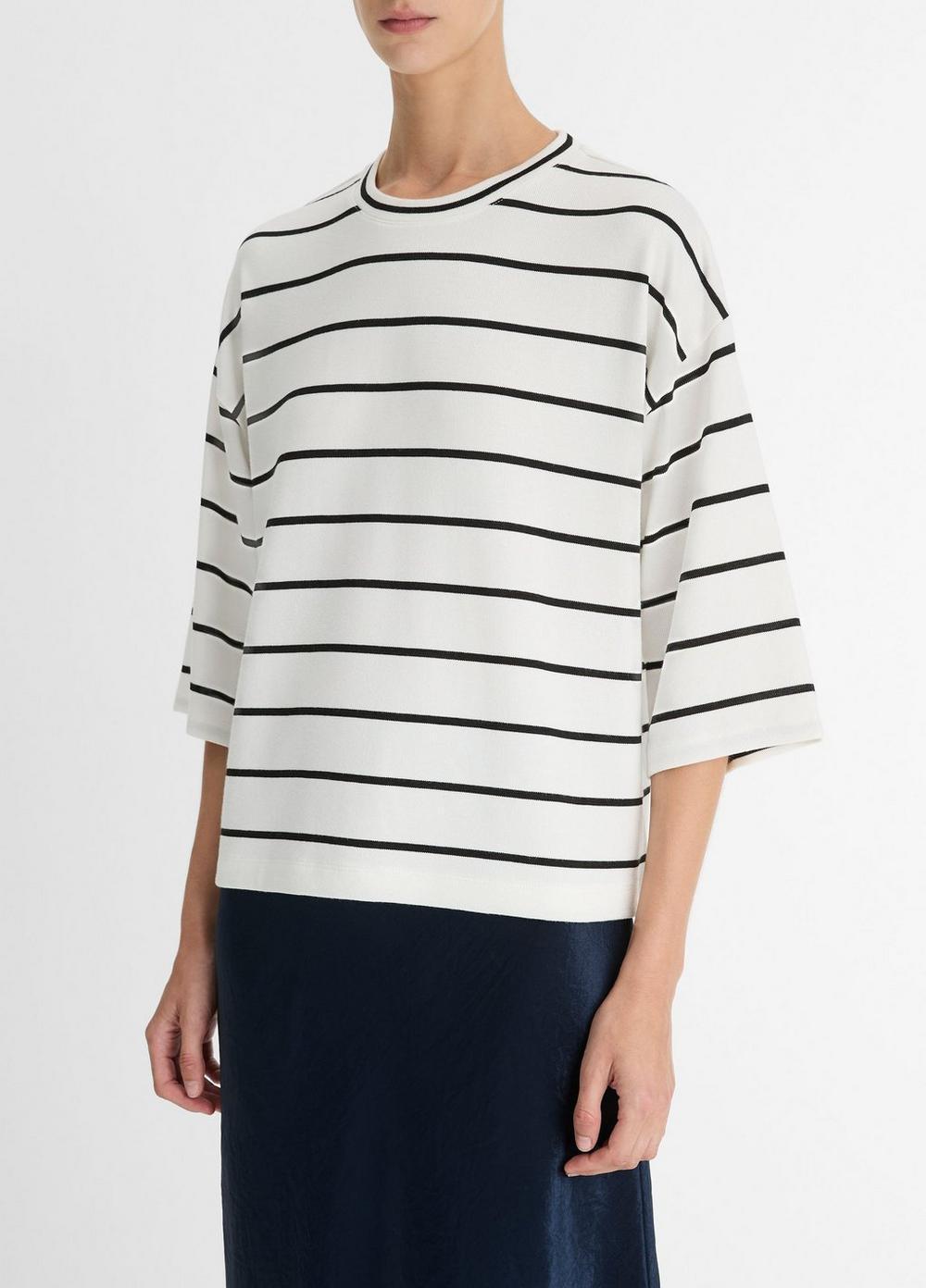 Striped Wide-Sleeve T-Shirt Product Image