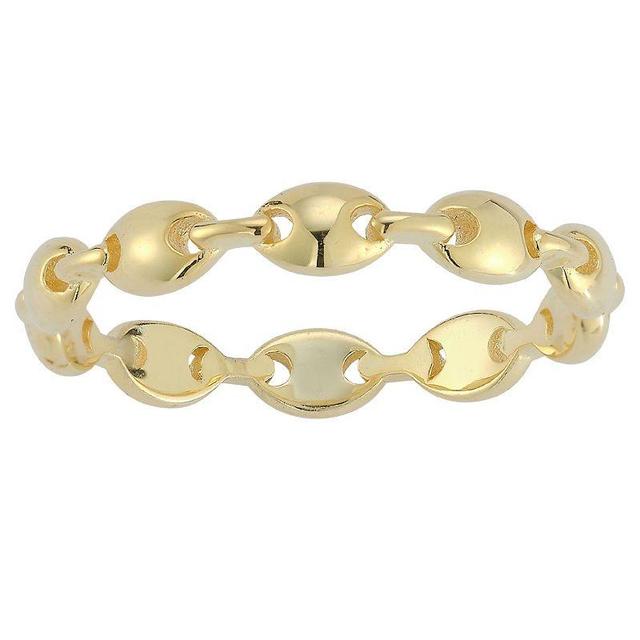 Sunkissed Sterling 14k Gold Over Silver Mariner Link Ring, Womens Gold Tone Product Image