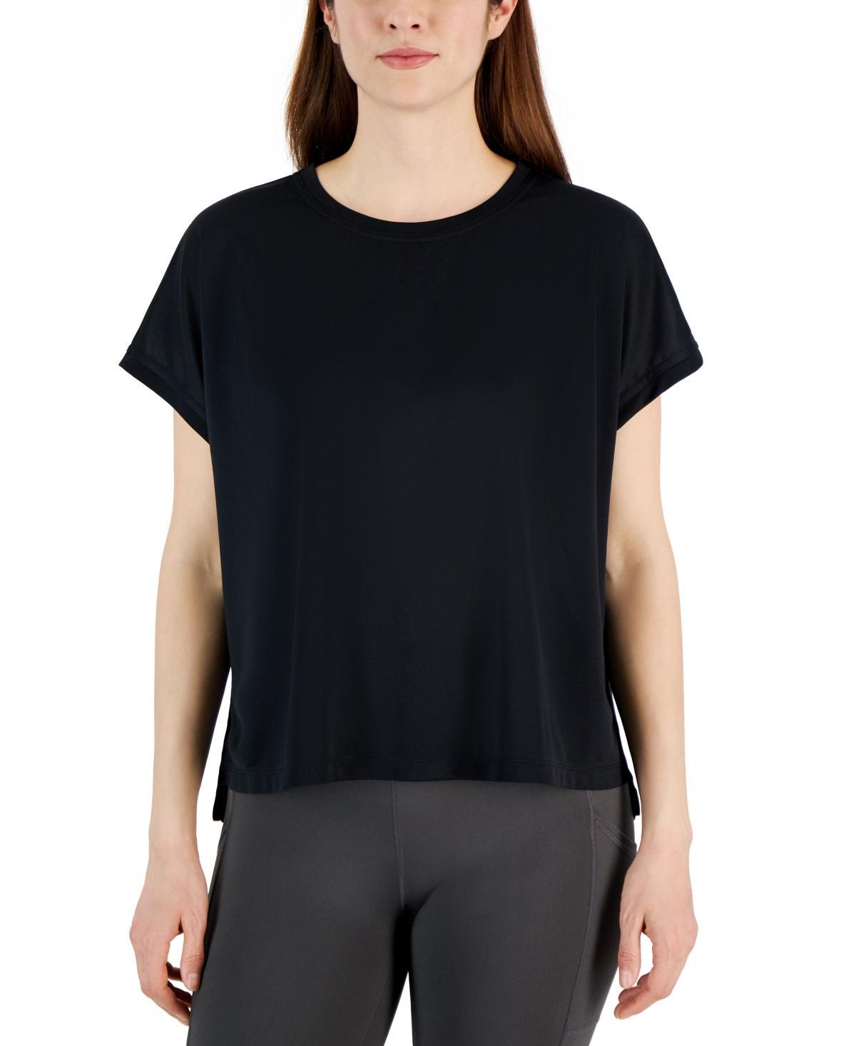 Id Ideology Womens Birdseye-Mesh Dolman-Sleeve Top, Created for Macys Product Image