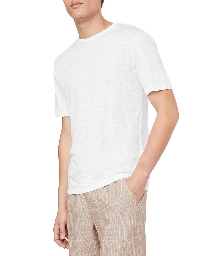 Vince Linen Short Sleeve Crew (Moonmist) Men's T Shirt Product Image