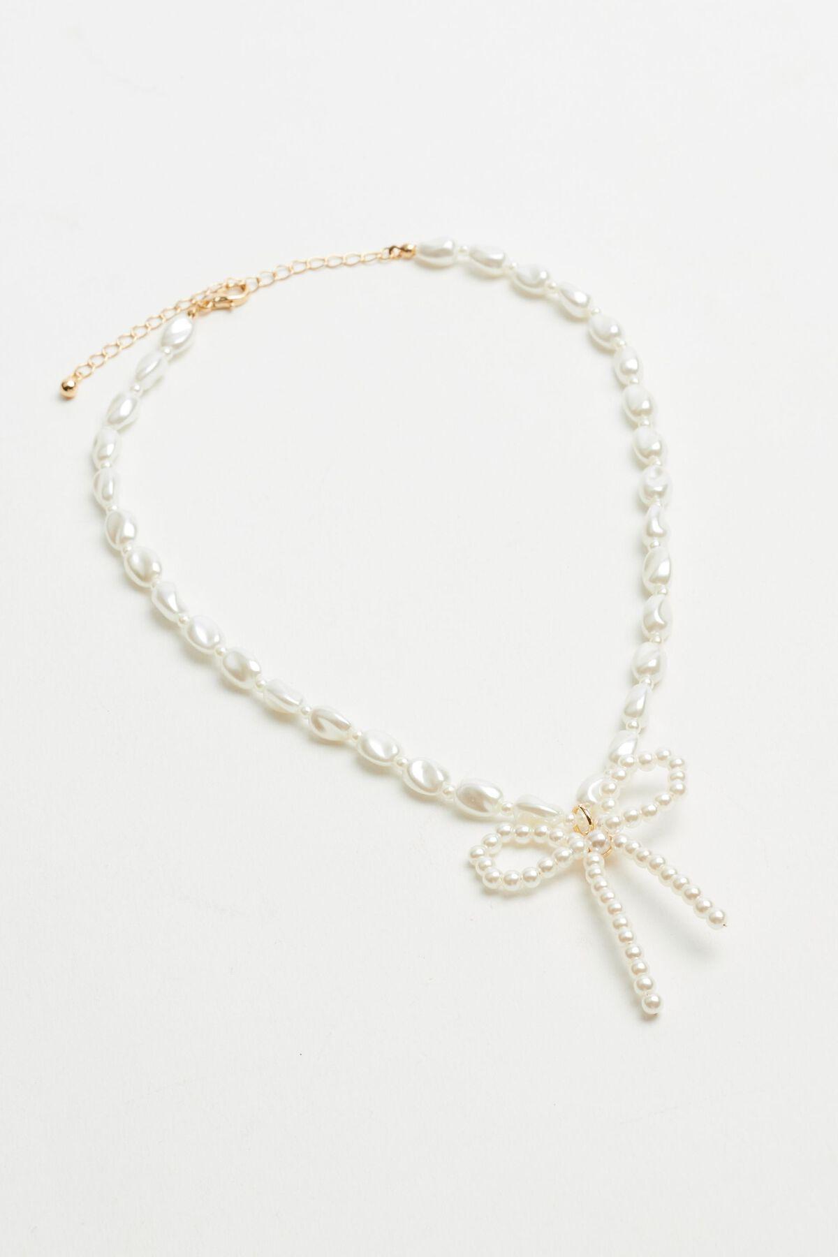 Bow Pearl Necklace Product Image