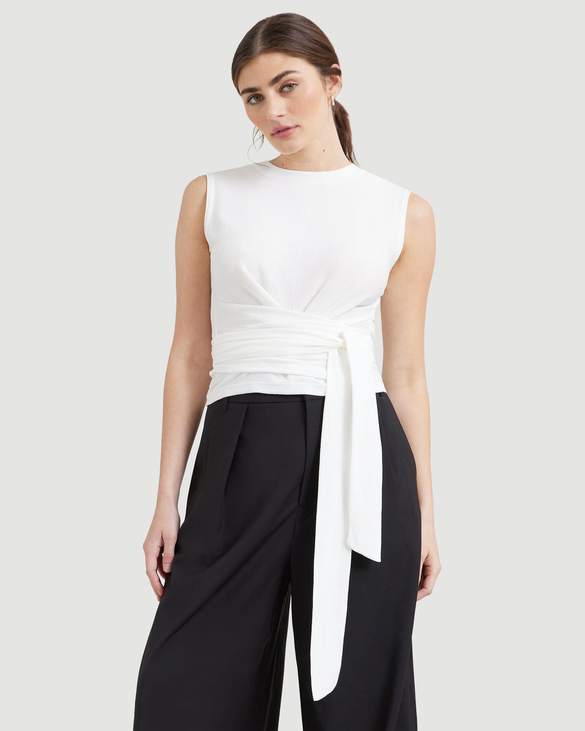 Rumi Cropped Sleeveless Wrap Top Product Image