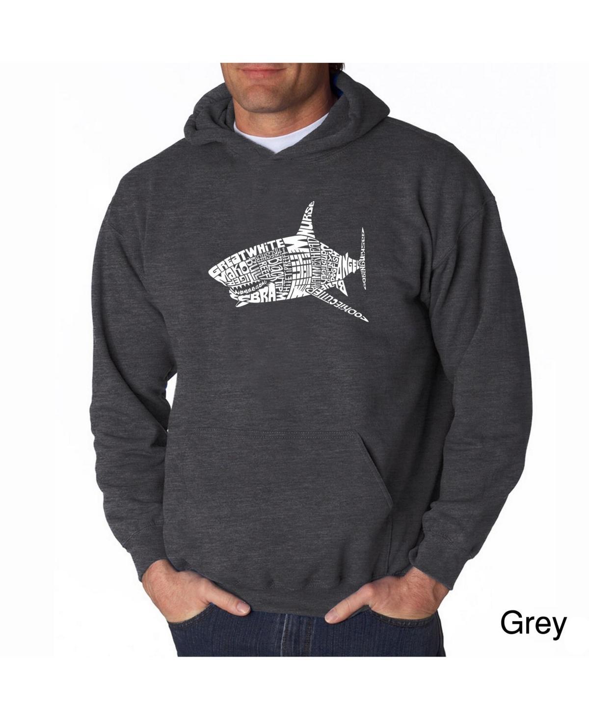 La Pop Art Mens Word Art Hoodie - Shark Species Product Image