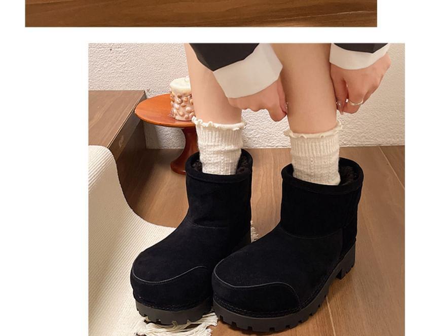 Faux Leather Fleece Lined Short Snow Boots product image