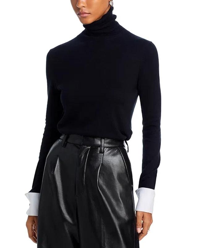 L'agence Poplin Cuff Sweater In Black/white Product Image