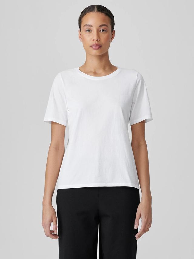 EILEEN FISHER Organic Pima Cotton Jersey Round Neck Teefemale Product Image