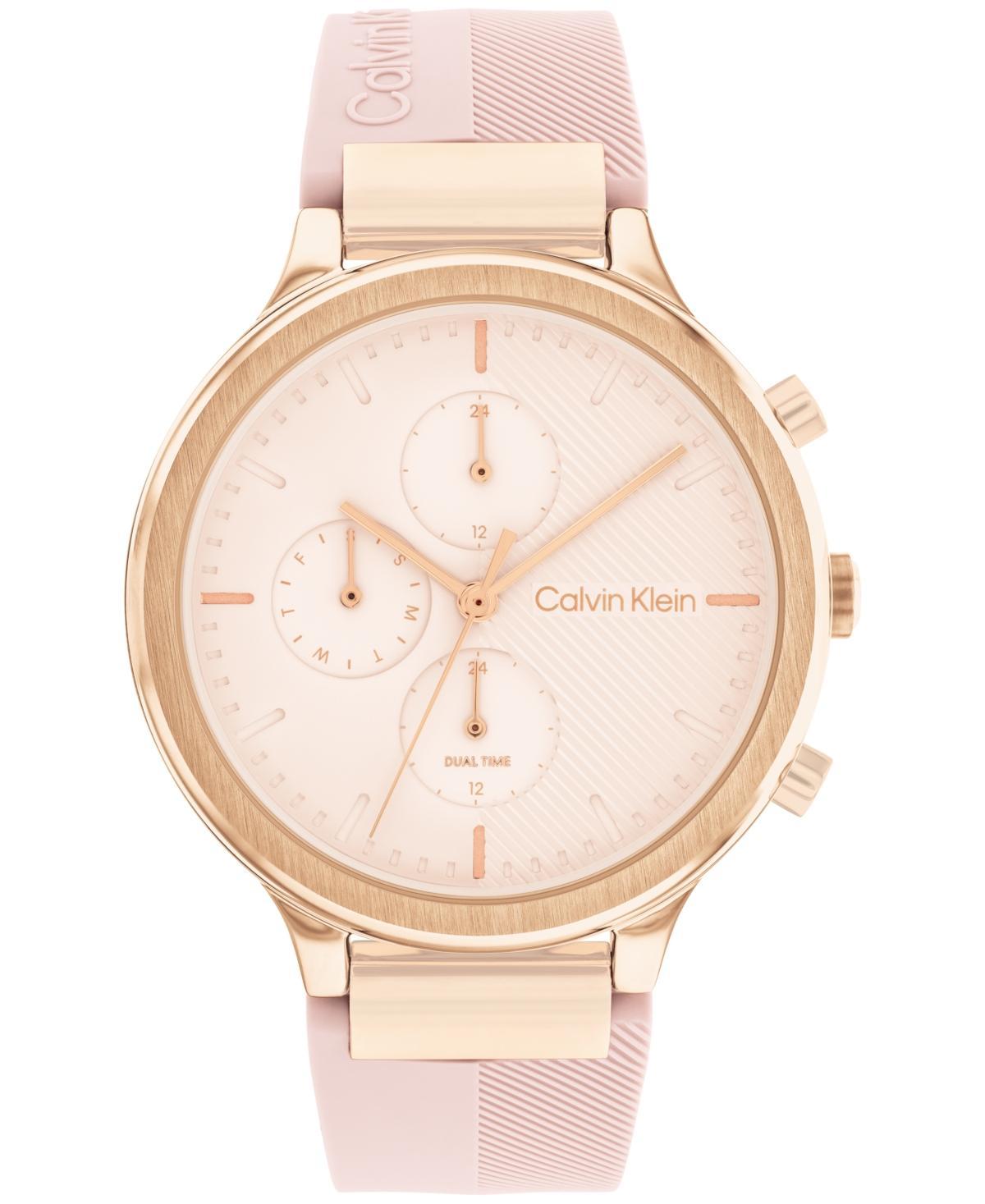 Calvin Klein Womens Multifunction Pink Silicone Strap Watch 38mm - Pink Product Image