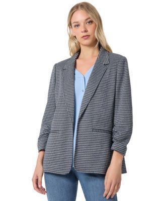 Jones New York Womens Open-Front Ruched-Sleeve Jacket Product Image