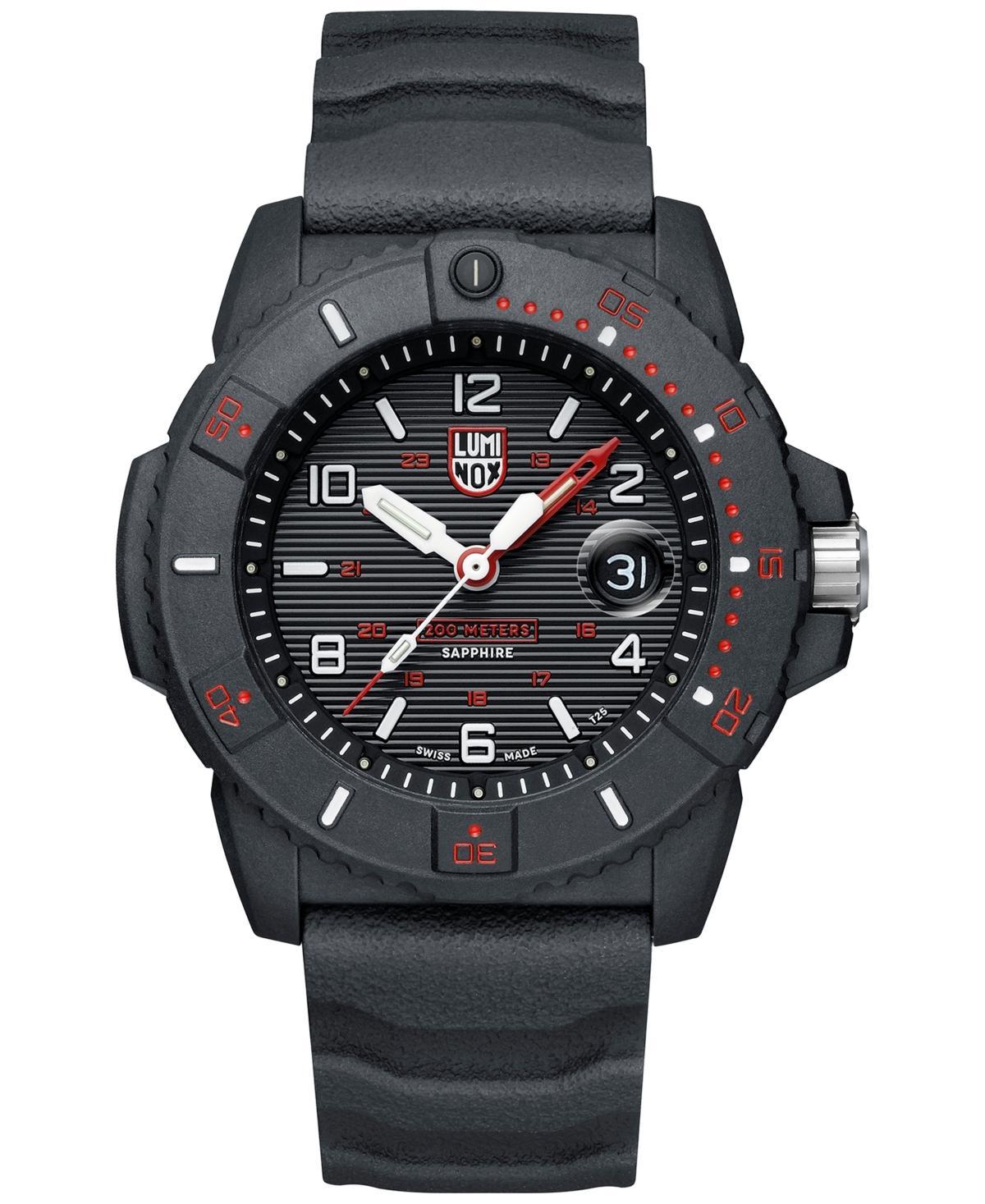 Luminox Mens Swiss Navy Seal Magnifying Glass Dive Black Rubber Strap Watch 45mm Product Image