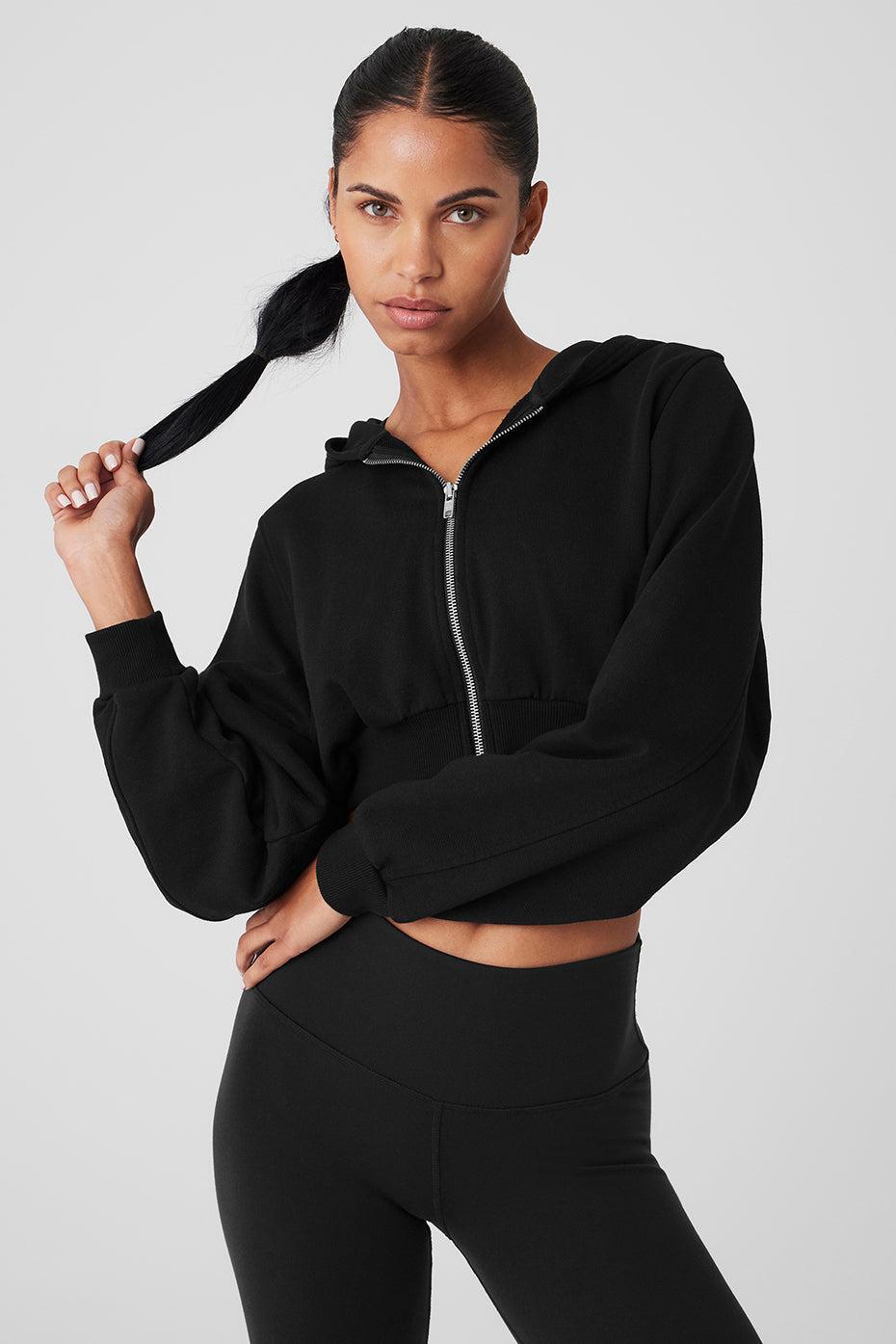 Sweet Escape Zip Up Hoodie - Black Female Product Image