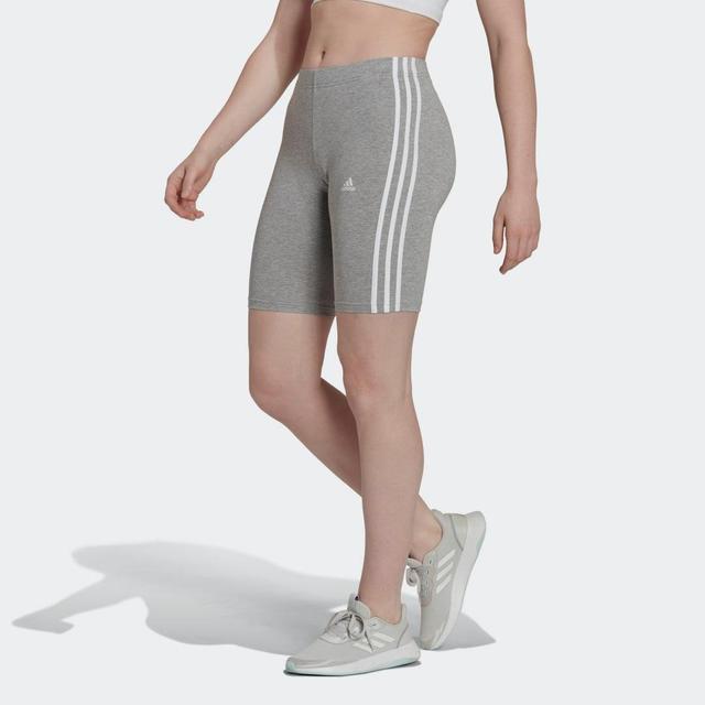 adidas Essentials 3-Stripes Bike Shorts Medium Grey Heather S Womens Product Image