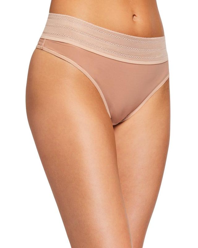 Womens Bare Mesh & Lace Thong Product Image