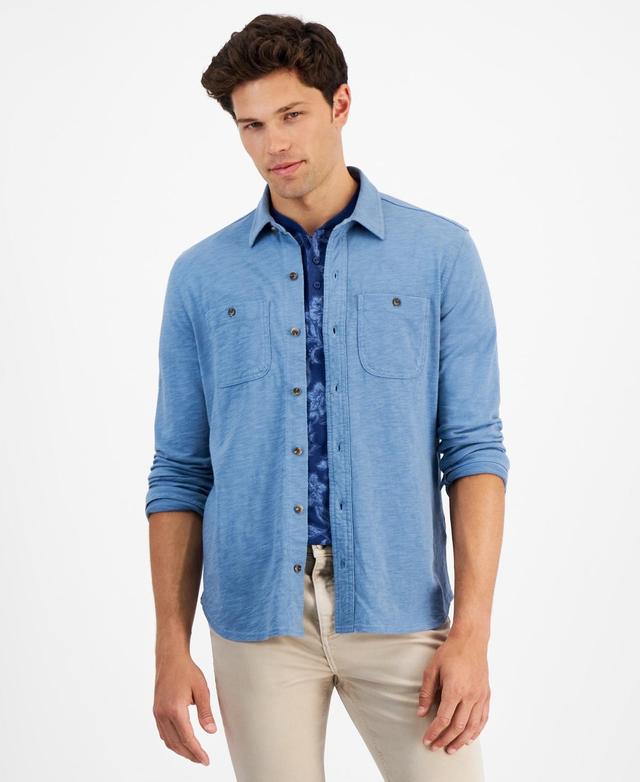 Sun + Stone Mens Regular-Fit Button-Down Knit Shirt, Created for Macys Product Image