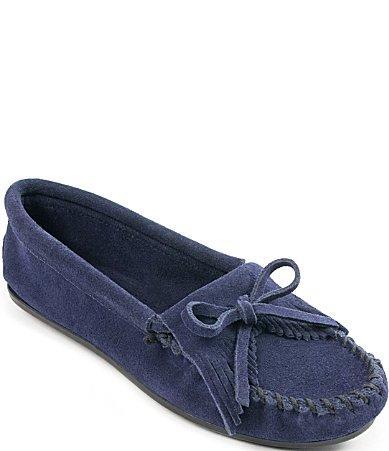 Minnetonka Kilty Suede Fringe Moccasins Product Image