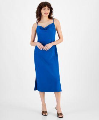 Women's Cowl-Neck Spaghetti Strap Side-Slit Dress, Created for Macy's Product Image