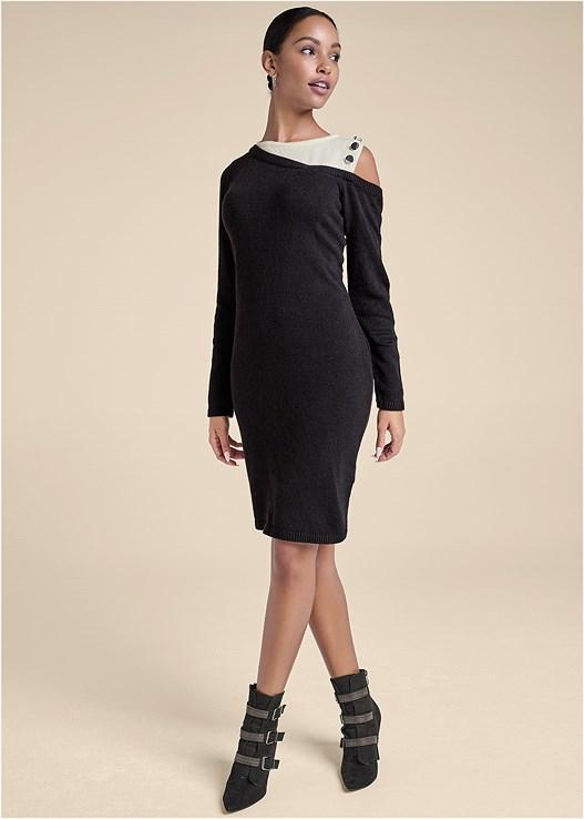 Open Shoulder Sweater Dress Product Image