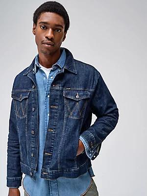 Men's Wrangler® Classic Denim Trucker Jacket | Men's JACKETS & OUTERWEAR | Wrangler® product image