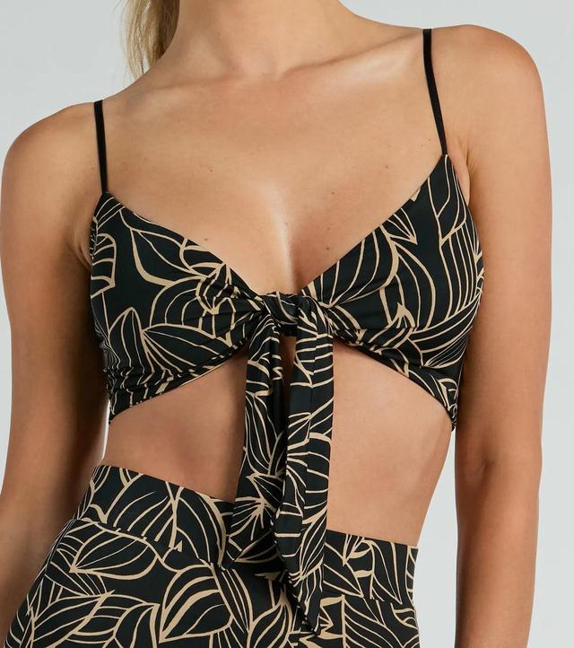 Island Sun Tropical Tie Front Crop Top Product Image