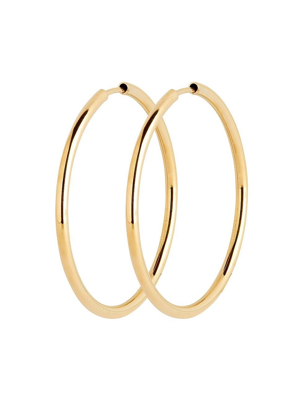 Womens Seorita 35 22K-Gold-Plated Hoop Earrings Product Image