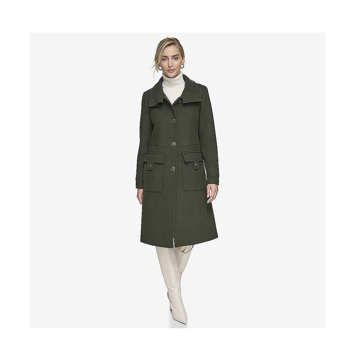 Andrew Marc Womens Almedia Sb Wool Twill Coat With Back Belt Product Image