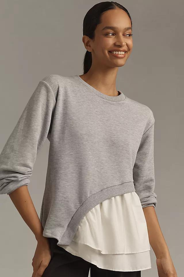 Maeve Asymmetrical Twofer Sweatshirt Product Image